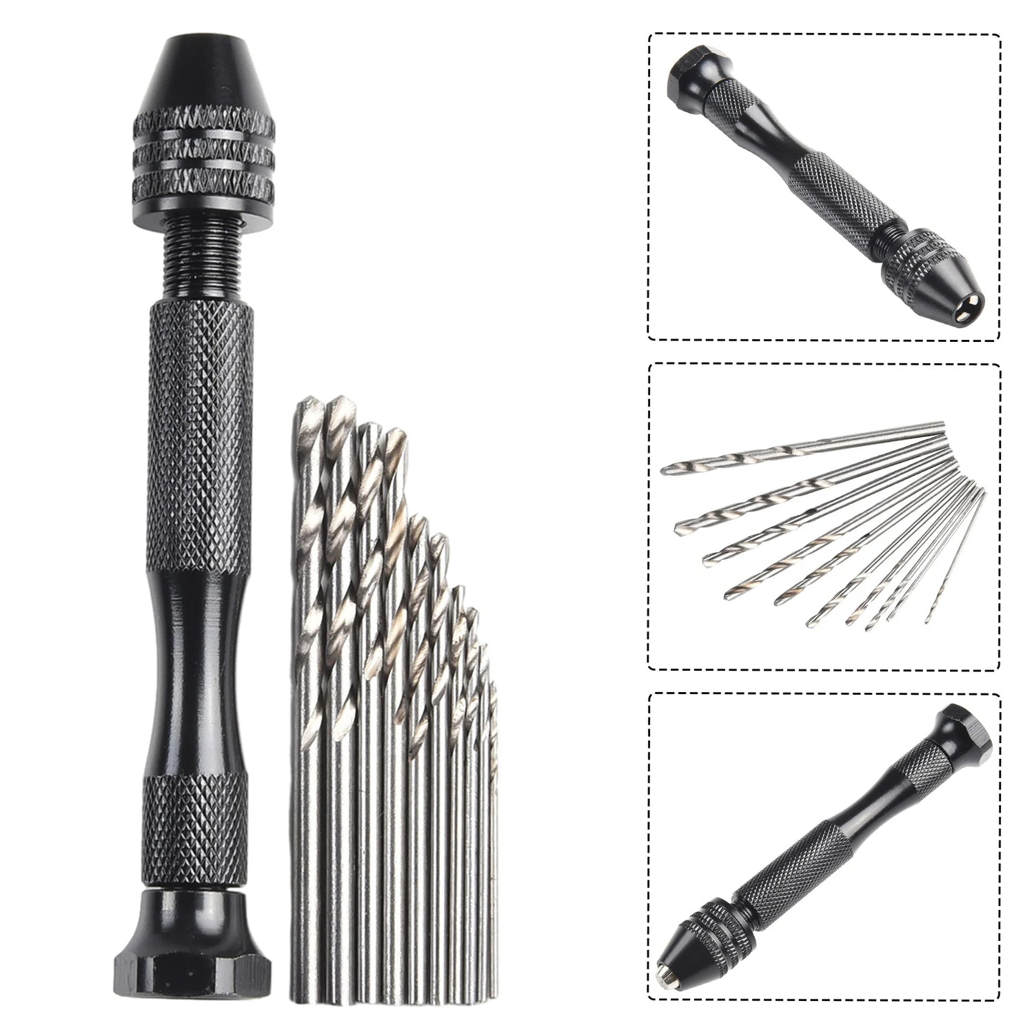 0.3-3.2mm  Small Hand  Drill Set  Woodworking Drilling Tools For Models Hobby DIY Jewelry Craft Hand Manual Drill Bit