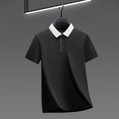 Polo Shirt for Men Short Sleeve Contrast Collar Design Soft Comfortable Fabric for Office and Casual