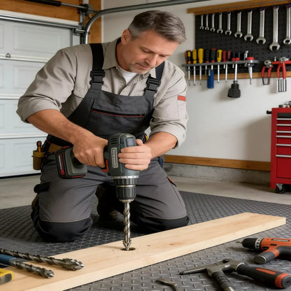 7-piece set, 4-flute carbide drills for ceramic, cast iron and concrete - Hex shank dry drilling tools.