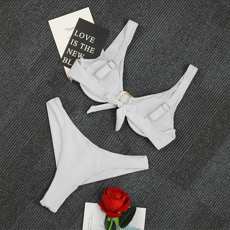 Push Up Swimwear Women Swimsuits 2025 Sexy Brazilian Bikini Set Thong Micro Biquini Female Bathing Suit Solid Beachwear