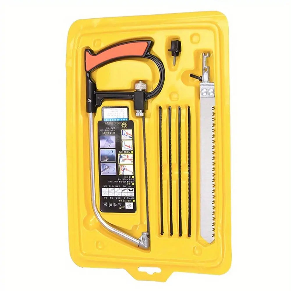 7pcs Hacksaw Set,Woodworking Hand Saw,with 6 Steel Saw Blades,Adjustable Frame,DIY Hand Tools,for Metal Wood PVC Plastic&amp;Rubber