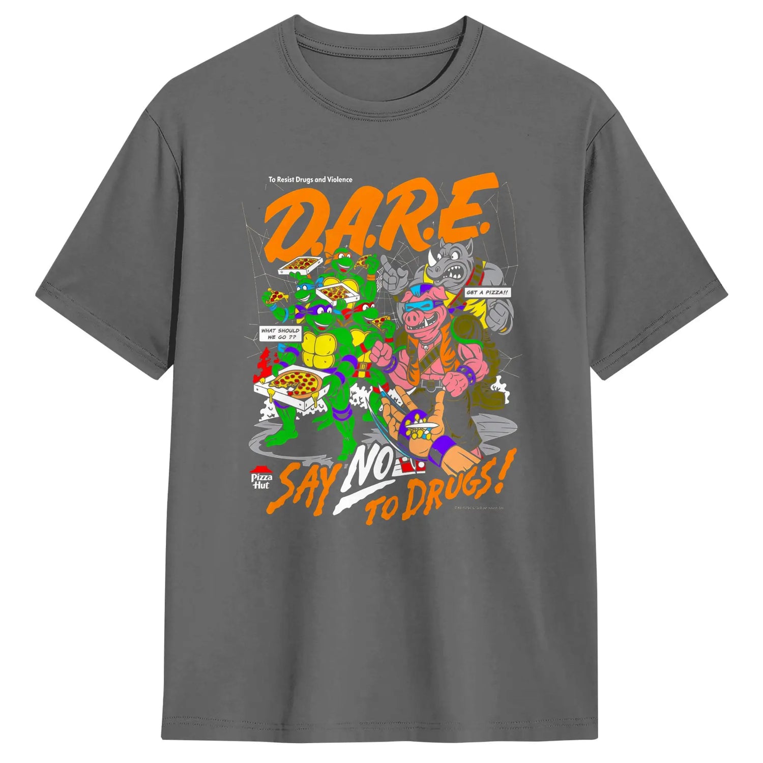 TMNT D.A.R.E. Just Say No 100 Cotton T-Shirts  Hipster Tshirt for Men&