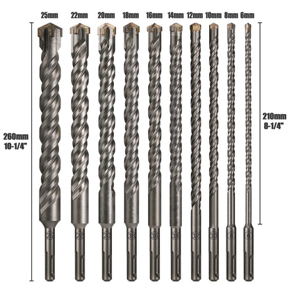 Extended Cross Electric Hammer Drill 110-500mm SDS Plus Through Wall Reinforced Concrete Hard Alloy Four Blade Impact Drill Bit