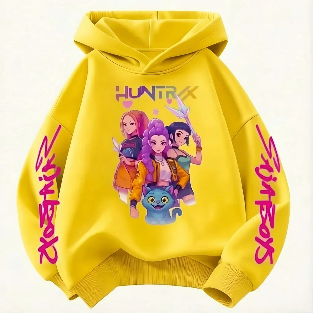 Hoodie for kids from the popular Korean K-pop series "Demon Hunter" 2026,for boys and girls,warm hooded clothing for winter/fall
