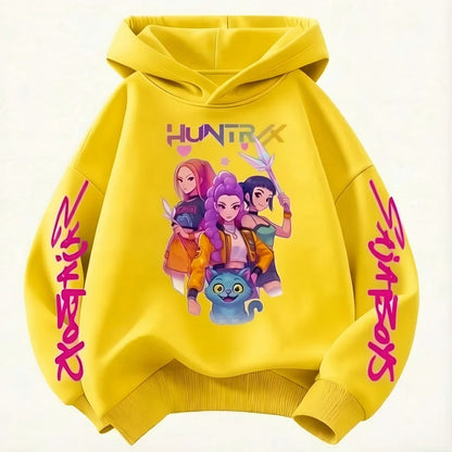 Hoodie for kids from the popular Korean K-pop series "Demon Hunter" 2026,for boys and girls,warm hooded clothing for winter/fall