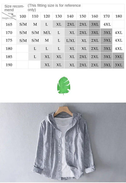 Long-sleeved Spring Summer New Solid Inen Shirt Trendy Men&