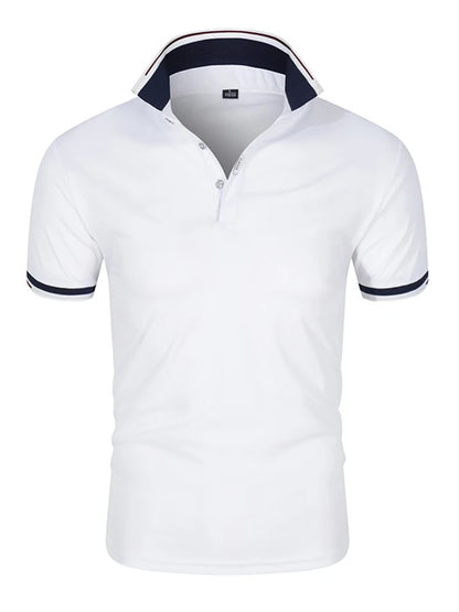 2025 new Polo T shirt for Men White Casual Short Sleeve Golf Polo Shirts Homme New Summer Clothes High Quality Ropa Hombre