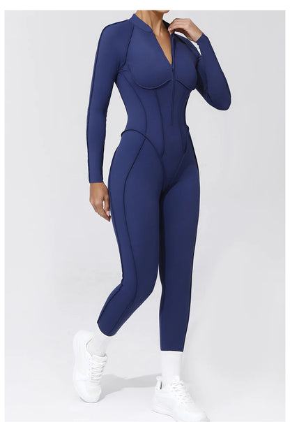 Yoga Suit Gym Set Women Training Sportswear Fitness Long Sleeved Sports Jumpsuit Women Push Up Female Workout Clothes Bodysuits