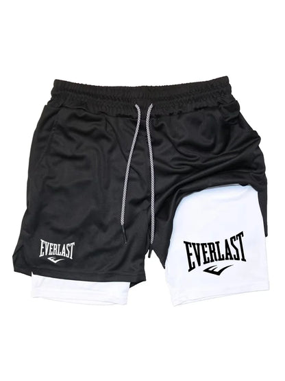 Men Running Shorts 2 in 1 Double-deck Sport Shorts Sportswear Gym Fitness Short Pants Training Jogging Bottom Men&