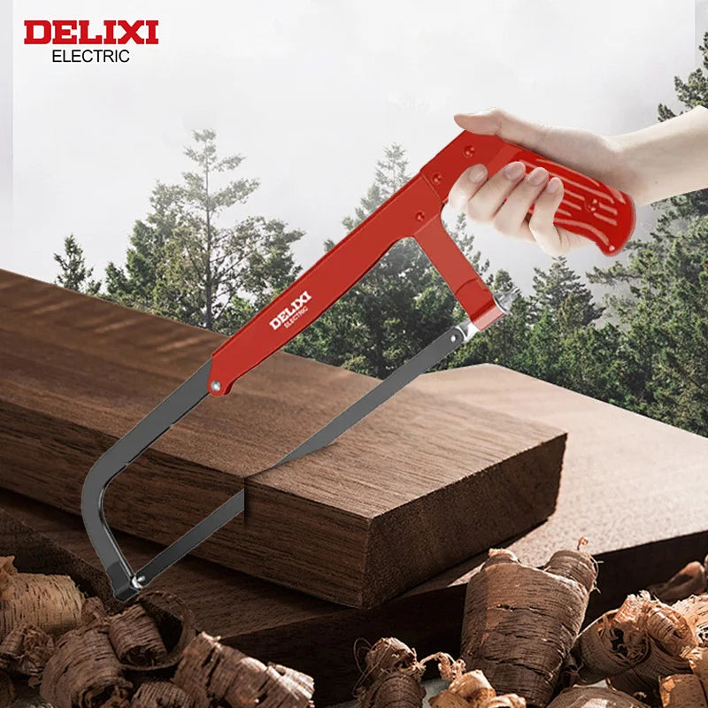 Hacksaw,Adjustable Spacing,Heavy-Duty Handheld Household Saw,Fast Cutting,Manual Tool,for Cutting Metal,Wood,Etc.DELIXI ELECTRIC