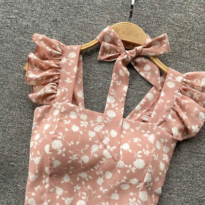 Crop Tops Camis Women Ruffles Sexy Elegant Simple Streetwear Vintage Summer Holiday Casual Young Aesthetic All-match Ulzzang New