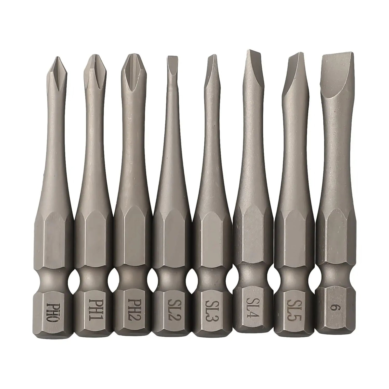1pc 50mm Length 1/4Inch Hex Slotted Cross Screwdriver Bits PH1 PH2 PH3 SL3 SL4 SL5 SL6 Alloy Steel Electric Screw Drivers Tools