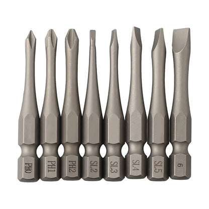 1pc 50mm Length 1/4Inch Hex Slotted Cross Screwdriver Bits PH1 PH2 PH3 SL3 SL4 SL5 SL6 Alloy Steel Electric Screw Drivers Tools
