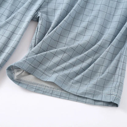 Pijamas De Hombre Sleepwear Shorts 2025 New Fashion Plaid Pajamas Pant Men Loose Modal Nightwear Home Pants Man Plus Size