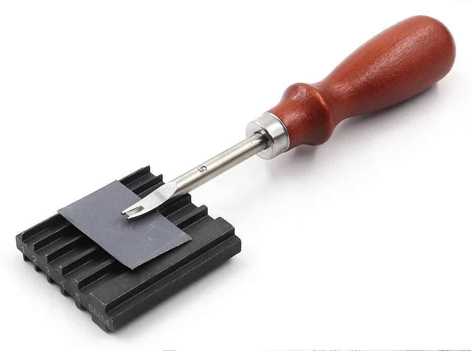 DIY Handmade Leather Tool Steel Double Side Repair Tools For Sharpening Knife Wide Shovel Edger Skiving Cutting  Craft