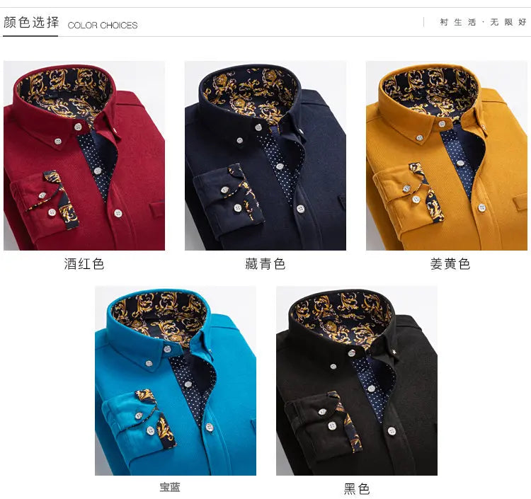 Mens Clothing Shirt For Men Long Sleeve Casual Shirt Winter Camisas Blouse Men&
