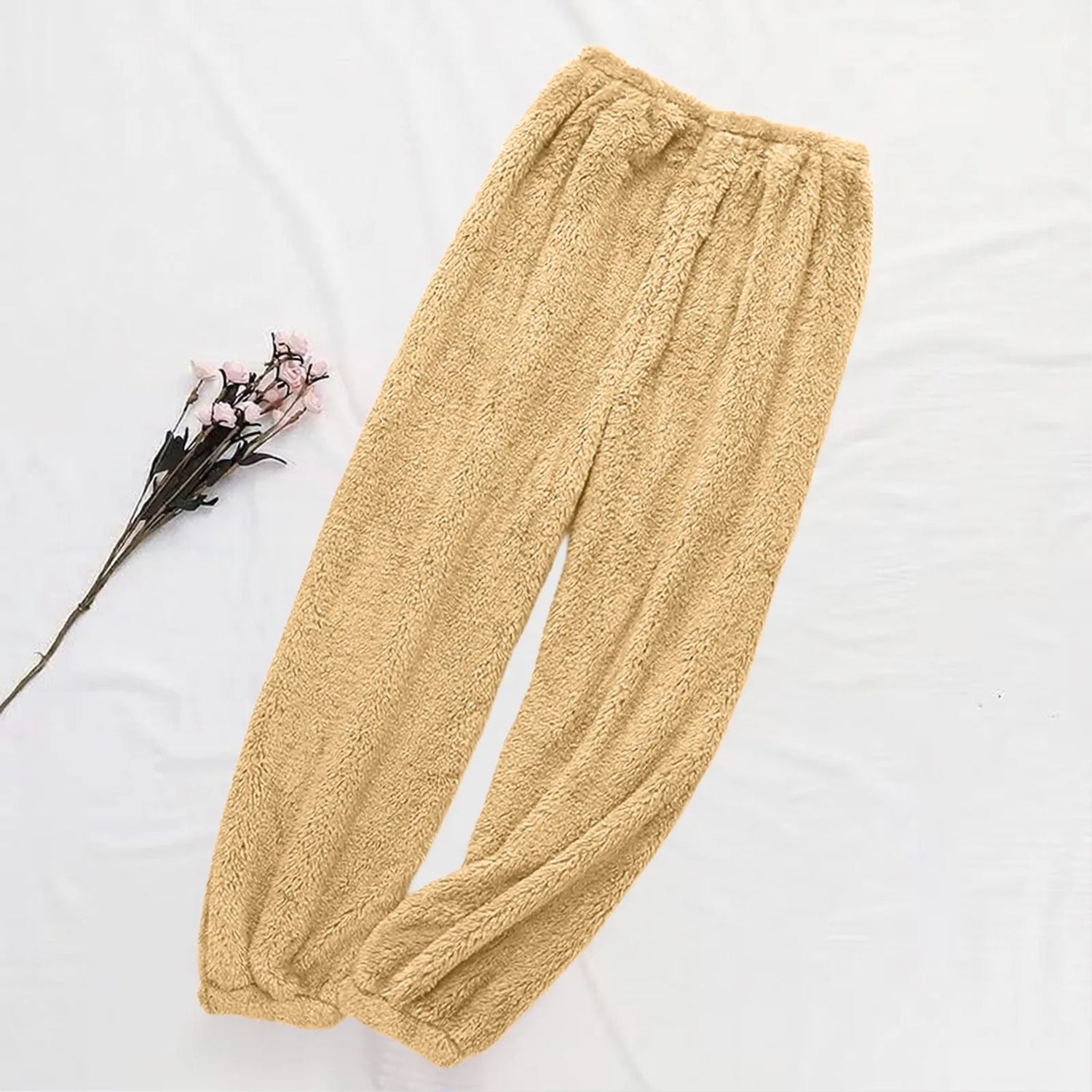 Pajamas Pants For Women Warm Winter Solid Color Sleepwear Pyjamas Plush Pants Women Nightwear Fashionable Home Wear