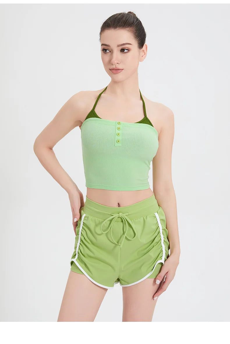 Sports Shorts for Women in Summer, Anti Glare, Quick Drying, Running, Fitness, Three Quarter Pants, Breathable