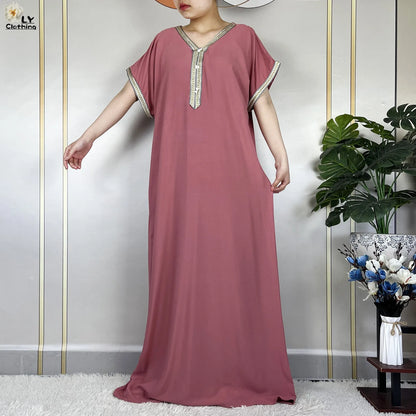New Summer Kaftan Abaya 2023 African Dresses for Women Traditional Clothing Islam Prayer Attire Turkey Muslim Loose Robe Ramadan
