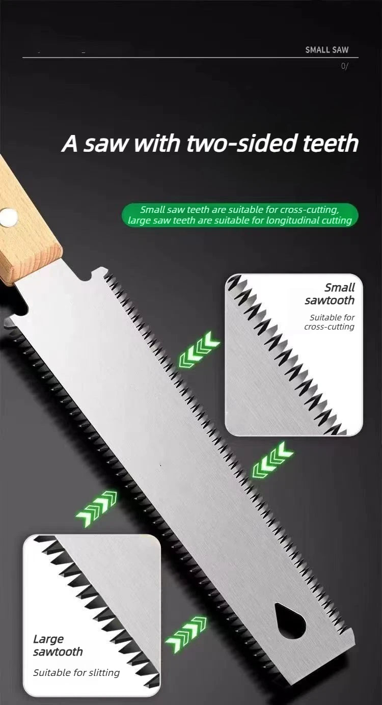 Japanese Style Hand Saw Single/Double Sided Fine Tooth Wood Saw SK5 Steel Flexible Hand Saw Garden Hand Tool for Woodworking