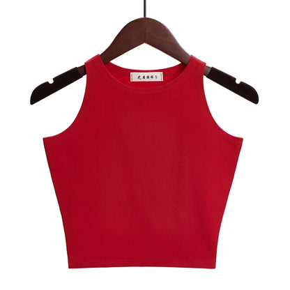 Fashion 2022 New Women Sexy Cotton Crop Top Crop Bustier Multicolor Sleeveless Cropped Blusas Vest Tank Top Camisole 14 Colors