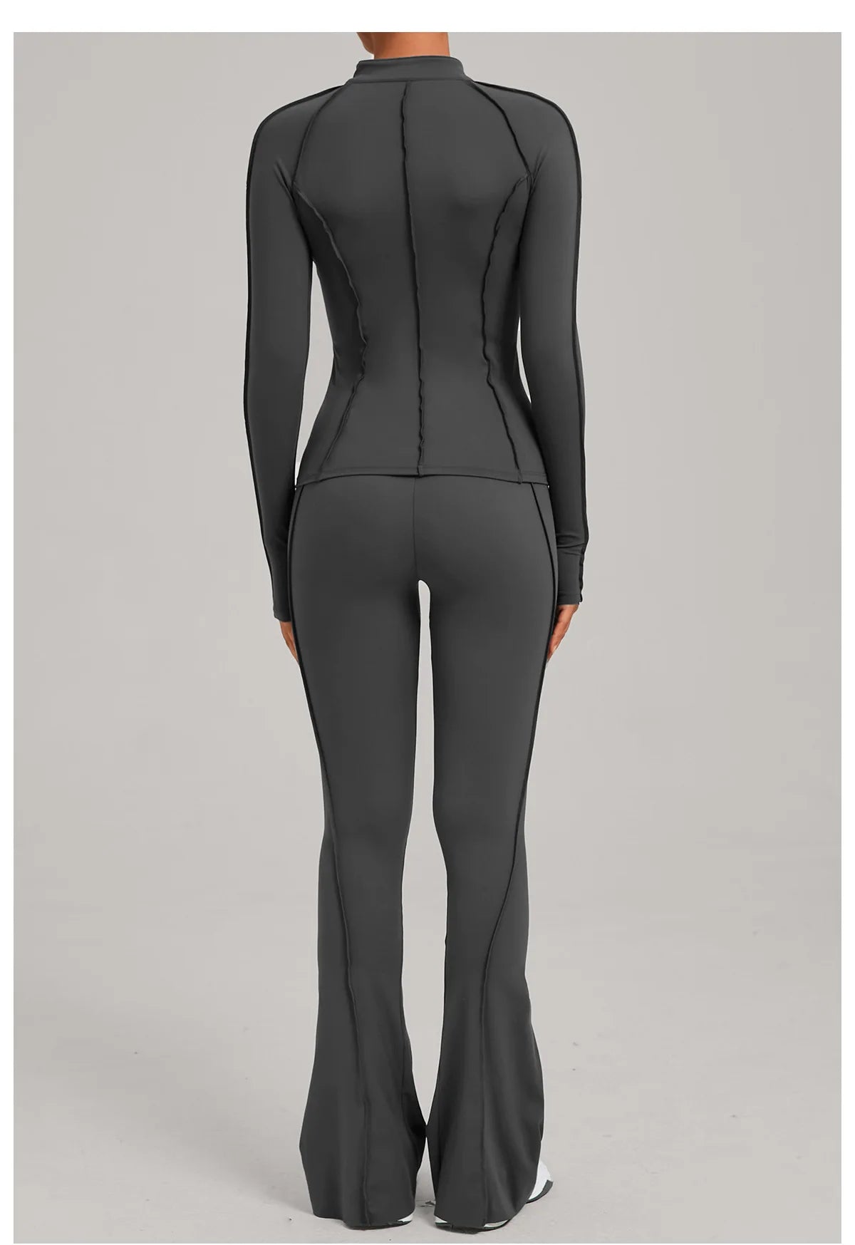 New Gym Yoga Outfit for Women Zipper Long Sleeve Fitness Suit Daily Casual Running Fitness Sportswear Two-Piece Sets Coat+Pants