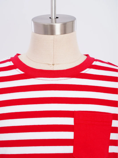 Kids Boys Girls Special Needs Adaptive Clothing Round Neck Short Sleeve Press Buttons Open Crotch Striped Leotard Bodysuit