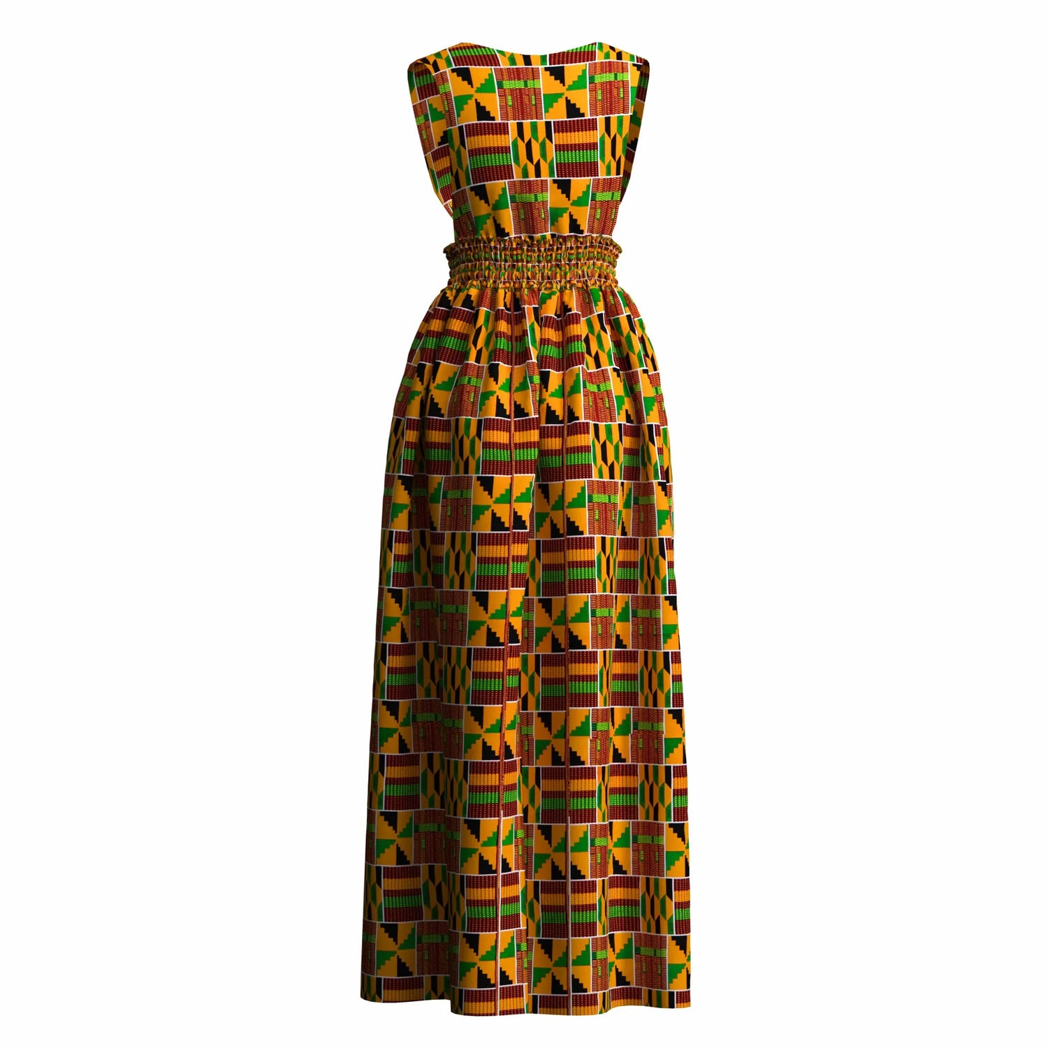 African Print Long Kaftans Dress for Women Sleeveless Vest Dresses Traditional African Design Party Clothing WY11071
