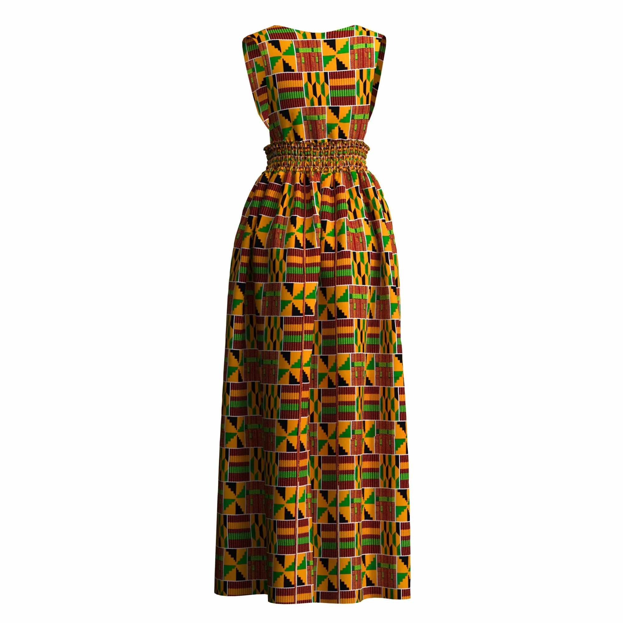 African Print Long Kaftans Dress for Women Sleeveless Vest Dresses Traditional African Design Party Clothing WY11071