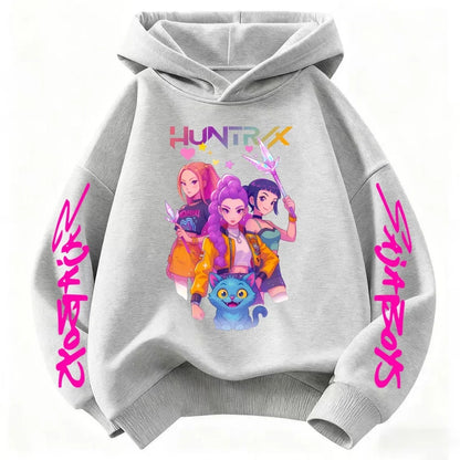 Hoodie for kids from the popular Korean K-pop series "Demon Hunter" 2026,for boys and girls,warm hooded clothing for winter/fall