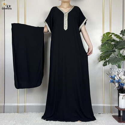 New Summer Kaftan Abaya 2023 African Dresses for Women Traditional Clothing Islam Prayer Attire Turkey Muslim Loose Robe Ramadan