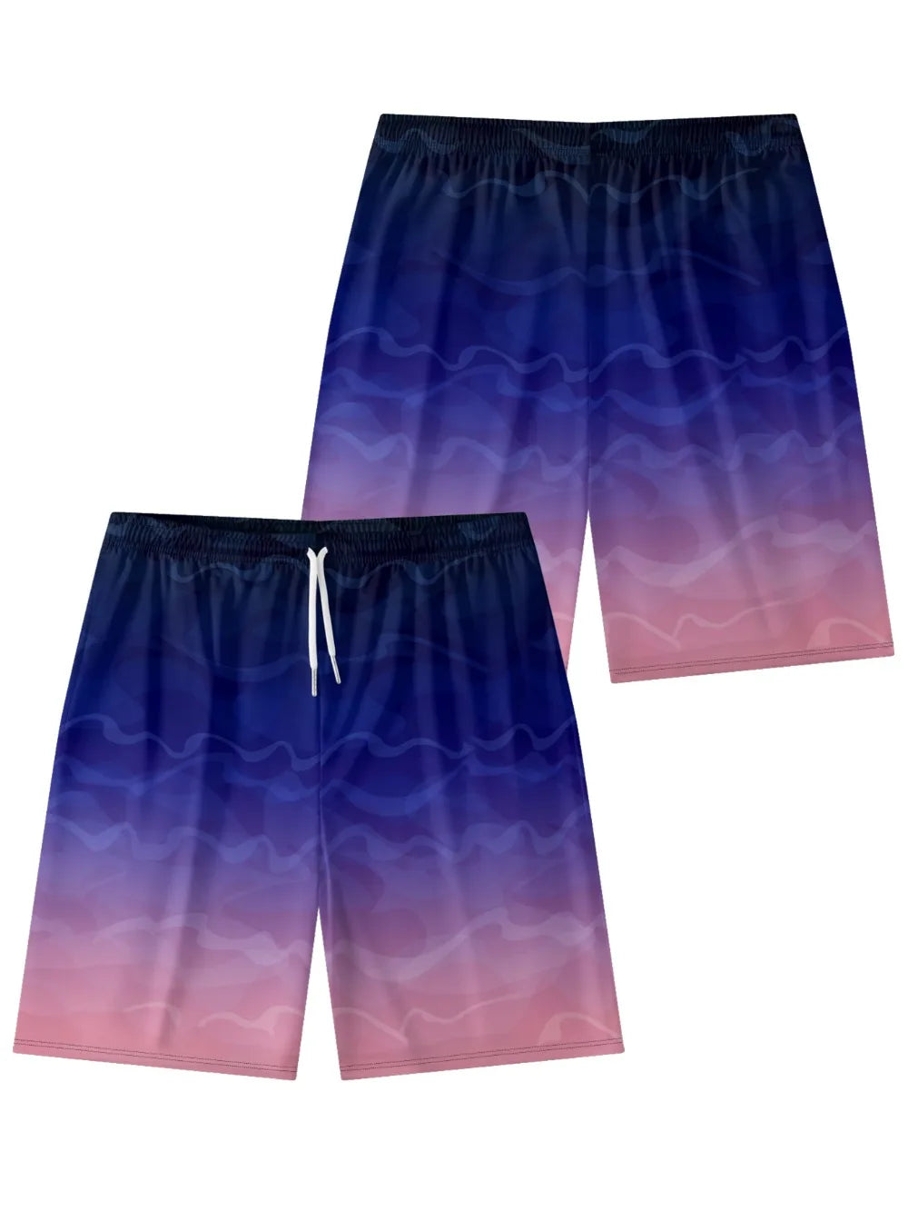 Lines Abstract Colorful Art Printed Urban Shorts Summer Essential Cool Chic Beachwear Gym Streetwear Couple All-Match Oversized