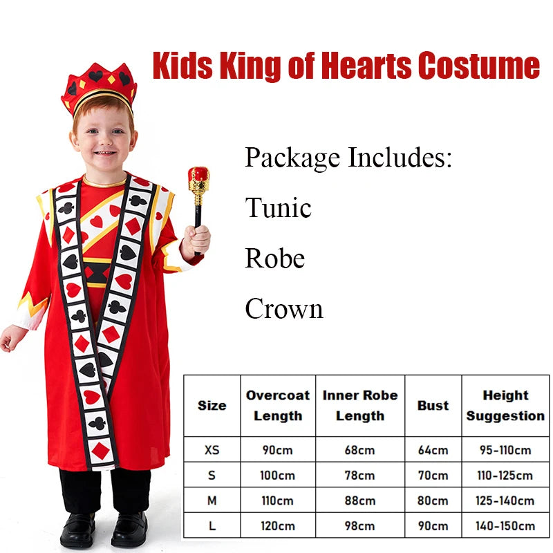 Kids Clothing Set Red Poker Pattern Halloween Dress Up Boy&