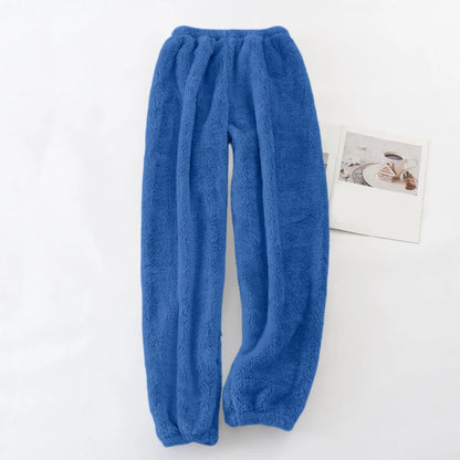 Pajamas Pants For Women Warm Winter Solid Color Sleepwear Pyjamas Plush Pants Women Nightwear Fashionable Home Wear