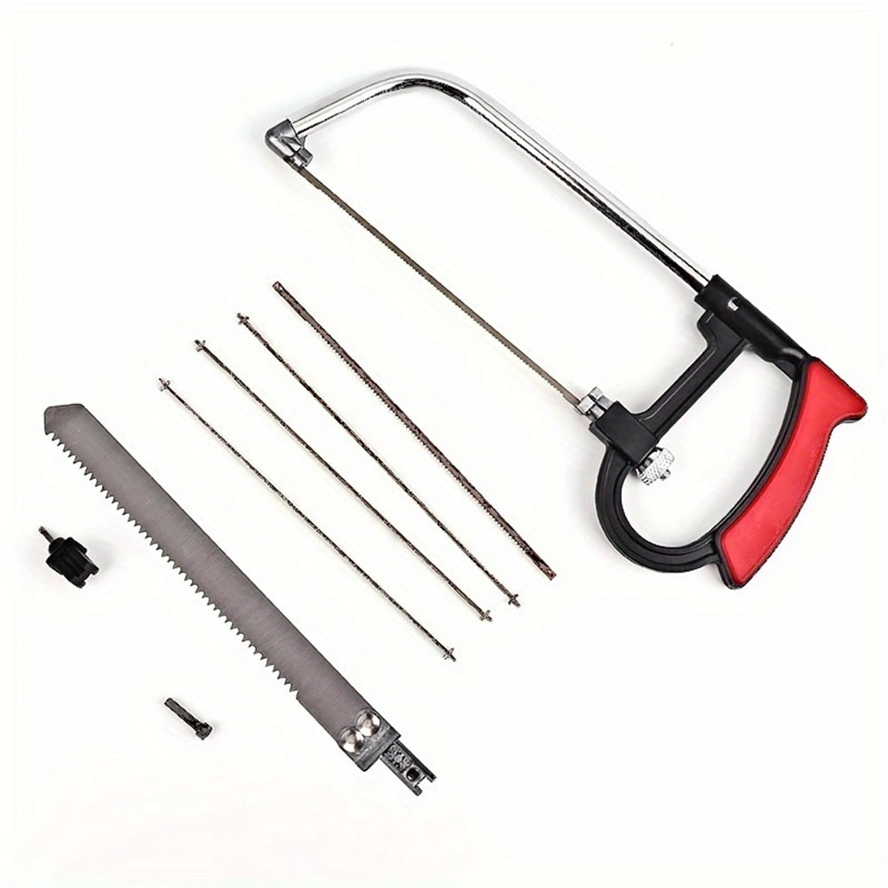 7pcs Hacksaw Set,Woodworking Hand Saw,with 6 Steel Saw Blades,Adjustable Frame,DIY Hand Tools,for Metal Wood PVC Plastic&amp;Rubber
