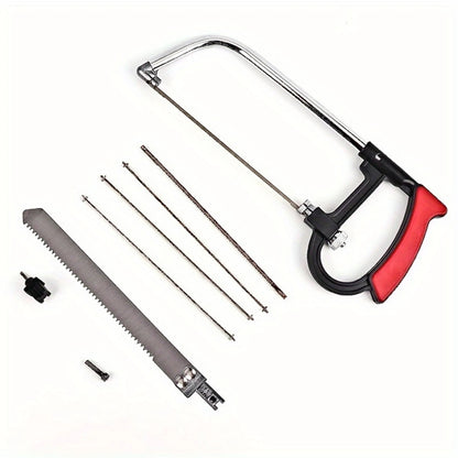 7pcs Hacksaw Set,Woodworking Hand Saw,with 6 Steel Saw Blades,Adjustable Frame,DIY Hand Tools,for Metal Wood PVC Plastic&amp;Rubber