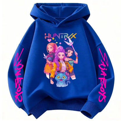 Hoodie for kids from the popular Korean K-pop series "Demon Hunter" 2026,for boys and girls,warm hooded clothing for winter/fall