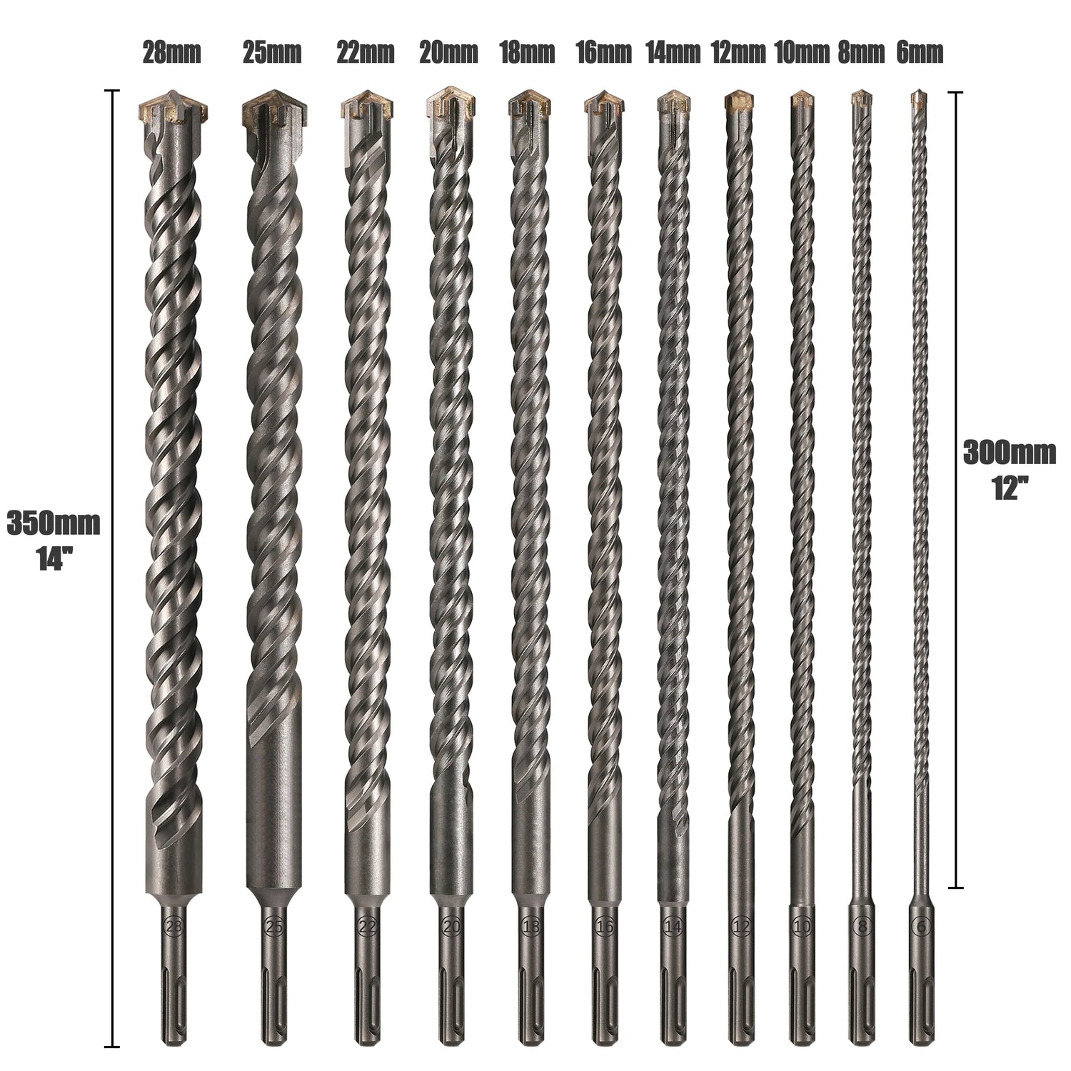 Extended Cross Electric Hammer Drill 110-500mm SDS Plus Through Wall Reinforced Concrete Hard Alloy Four Blade Impact Drill Bit