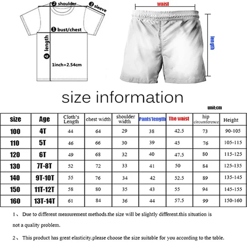 Vacation Kawaii Kids 2PCS Clothing Bluey Cartoon Print T-Shirt And Shorts Summer Casual Street Style Light Outfit Age 3-14 Years