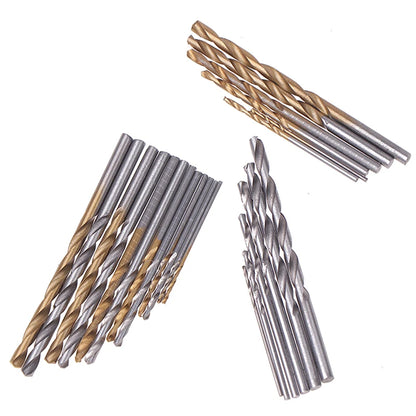 【Ja】60/120Pcs Drill Set, 1-3.5mm High Carbon Steel with Round Shank Spiral Groove, for Metal &amp; Wood Drilling