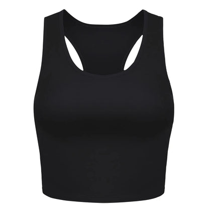 Sleeveless tank top for women, short top, elastic, for running, gym, sport, fitness, Summer, 1pc