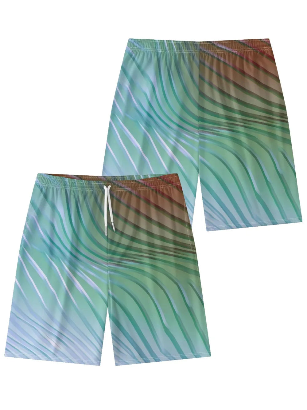 Lines Abstract Colorful Art Printed Urban Shorts Summer Essential Cool Chic Beachwear Gym Streetwear Couple All-Match Oversized
