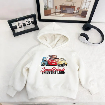 Hoodies For Kids Clothing Spring New Style Cartoon Car Fashion Sweatshirts Tops Hooded Long Sleeved Children&