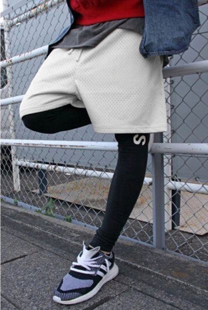 Summer Beach Shorts Plain Gym Shorts Mens Mesh Quick Dry Breathable Basketball Shorts Man Bodybuilding Fitness Shorts
