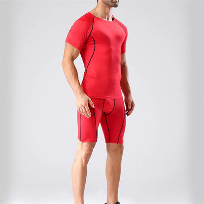Gym Tight Training Clothing Workout Jogging Sports Set Fitness Men&