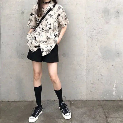 Shirts Women Linen Mandarin Collar Cropped Boxy Fit Tea Ceremony Zen Minimalist Blouse For Meditative Female Calm Daily Outfit