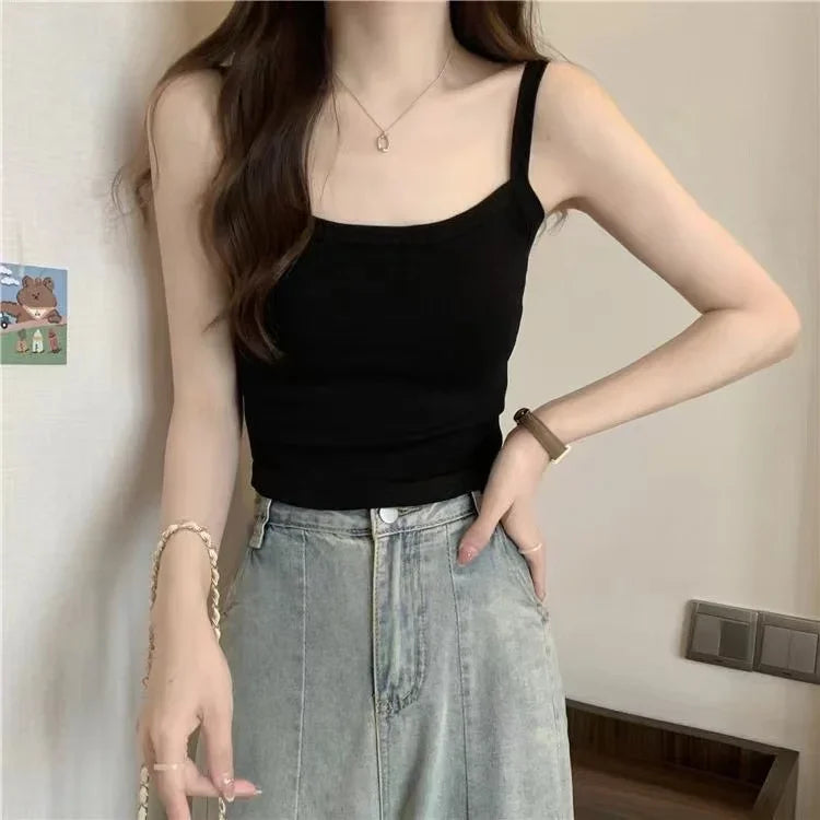 Crop Top Women Sexy Sleeveless Tops Fashion Female Underwear Lady&