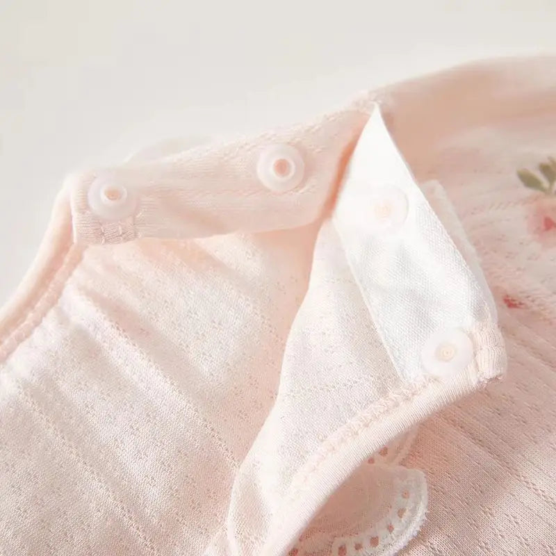 Baby Clothes Summer Outfit for Girls, Class A, 6-12 Months, Infant Air-Conditioned Clothing, Two-Piece Set, Summer Thin Fiber 80