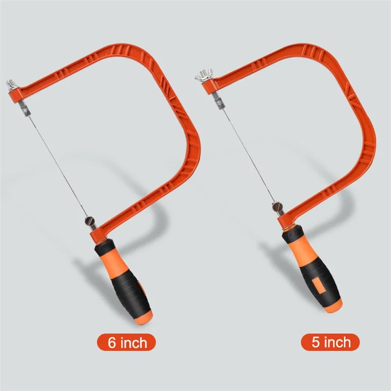 Adjustable Woodworking Saw Coping Saw With 5 Sawblade For Wood Bow DIY Tools Woodwork Wire Frame Saw Blade Cutting Hand Tool