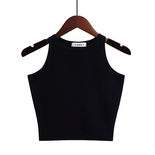 Fashion 2022 New Women Sexy Cotton Crop Top Crop Bustier Multicolor Sleeveless Cropped Blusas Vest Tank Top Camisole 14 Colors